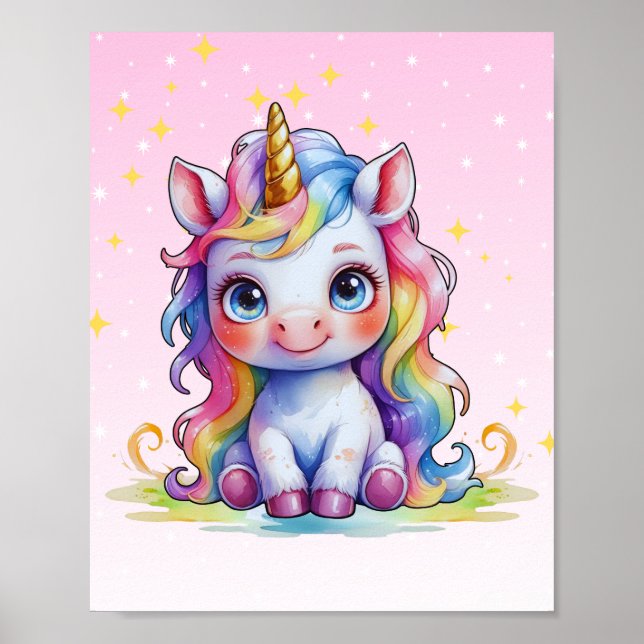 Poster Pastel Baby Unicorn Imprimer (Devant)
