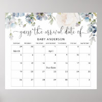 Pastel Blush Floral Guess Baby Date d'échéance Cal