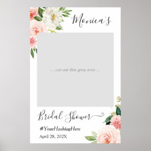 Poster Pastel Blush Rose Floral Fête des mariées Booth Ph