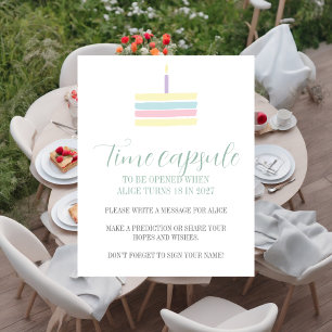 Poster Pastel boho cake 1er Anniversaire Heure Capsule