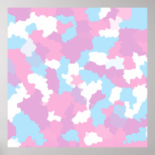 Poster Pastel Camouflage Motif d'art Abstrait