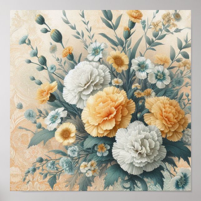 Poster Pastel Carnations (Devant)
