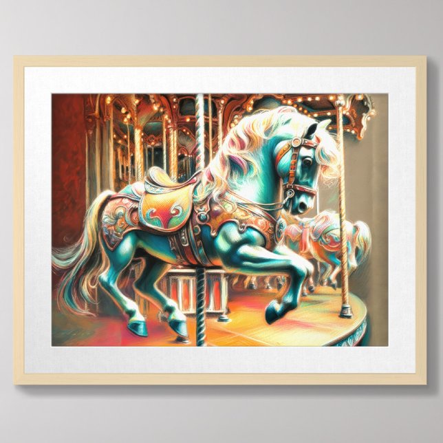 Poster Pastel Carousel Cheval Merry Go Round (Créateur téléchargé)