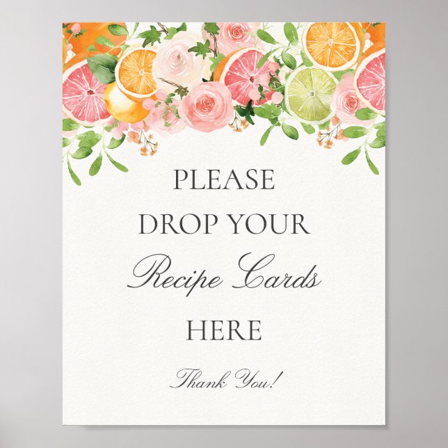 Poster Pastel Citrus Floral Main Squeeze Partager une rec (Devant)