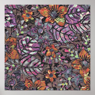 Poster Pastel Colours motif floral art numérique romantiq