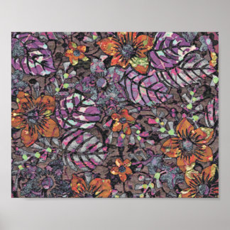 Poster Pastel Colours motif floral art numérique romantiq