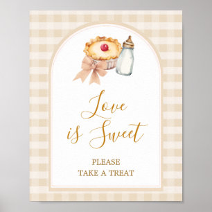 Poster Pastel Cutie En vichy Baby shower L'amour est doux