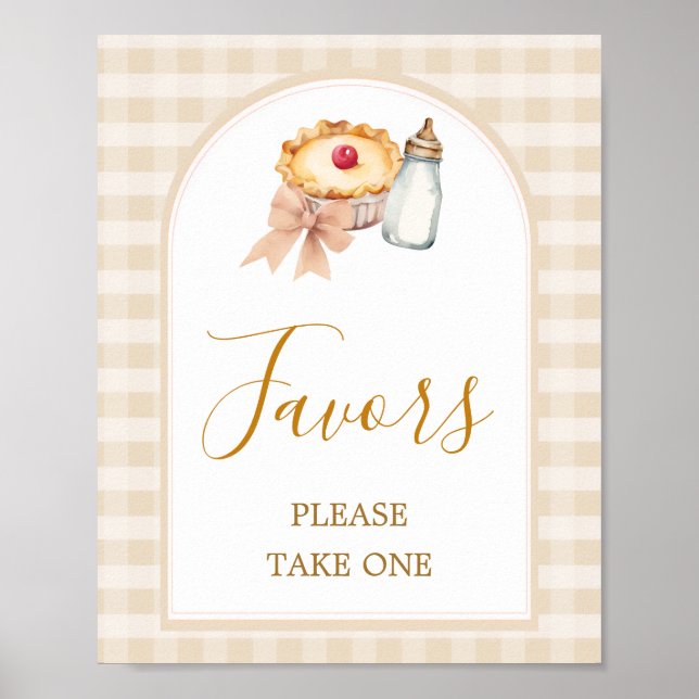 Poster Pastel Cutie Pie En vichy Fall Baby shower Faveurs (Devant)