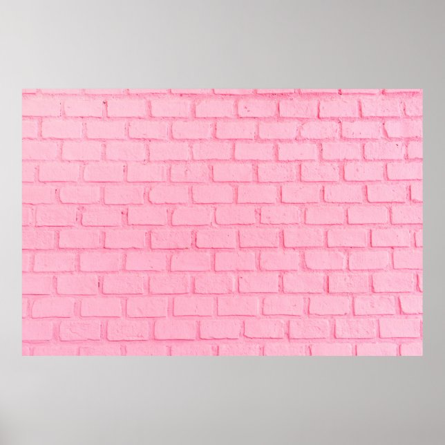 Poster Pastel en brique rose arrière - plan texture mural (Devant)