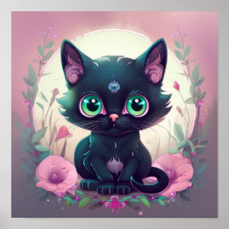Poster Pastel goth cat