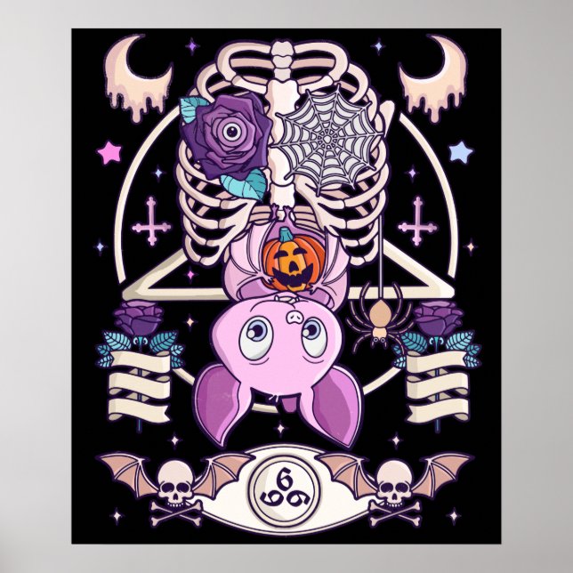 Poster Pastel Goth Déplaisant Kawaii Cadeau Chibi Hallowe (Devant)