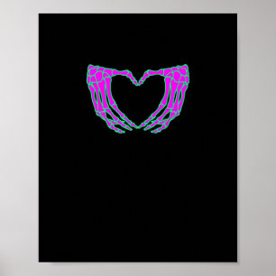Poster Pastel Goth Vêtements, Skeleton Mains de coeur