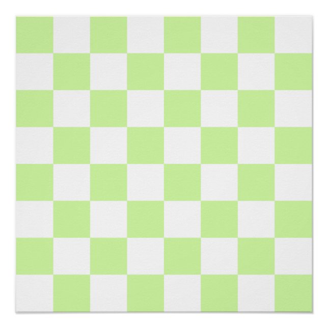 Poster Pastel Green À damiers En vichy Motif (Devant)