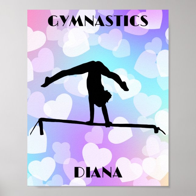 Poster Pastel Hearts GYMNASTICS Personnalisé (Devant)