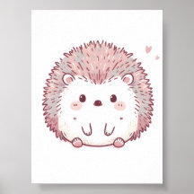 Pastel Hedgehog Design, Soft Color Hedgehog Art