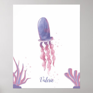 Poster Pastel Jellyfish Dreams personnalisable