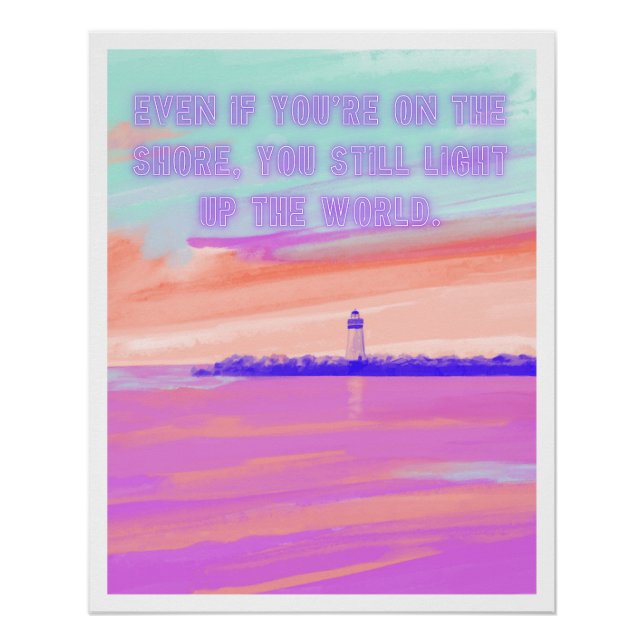 Poster pastel lighthouse quote aesthetic dreamy (Front)
