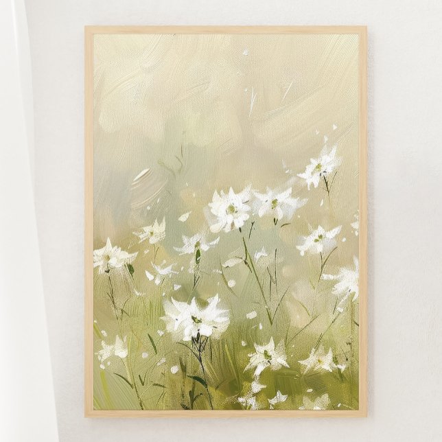 Poster Pastel Olive Green Fleur sauvage Meadow Imprimer 1 (Créateur téléchargé)
