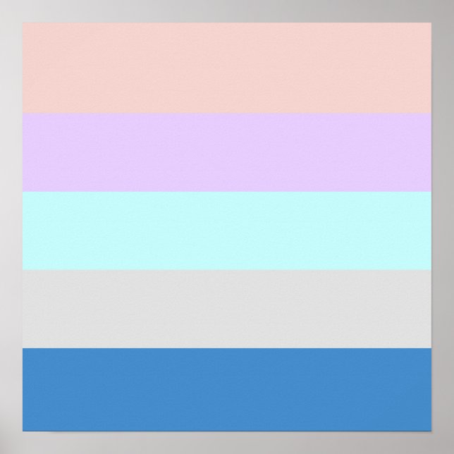 Poster pastel peach mauve menthe gris bleu bloc de couleu (Devant)