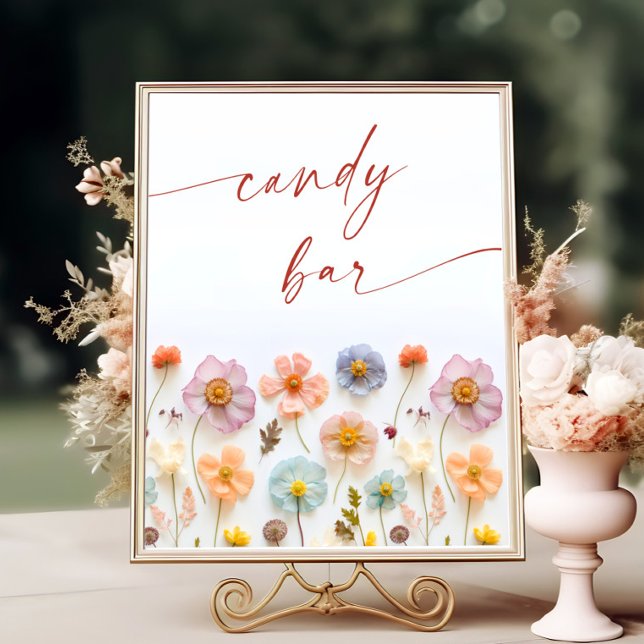 Poster Pastel Pink Blush Boheme Fleur sauvage Barre de bo (Créateur téléchargé)