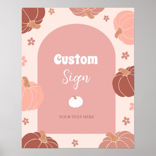 Poster Pastel Pink Citrouille Premier anniversaire person (Devant)