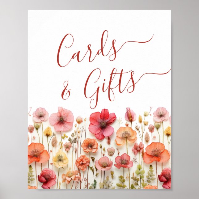 Poster Pastel Pink Fleur sauvage Cartes et Cadeaux (Devant)