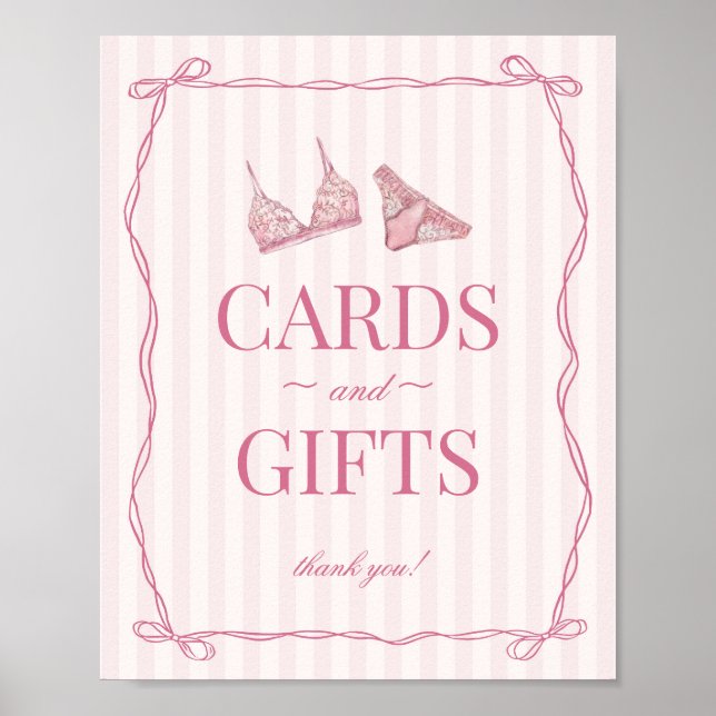 Poster Pastel Pink Lingerie Bachelorette Cards & Gifts (Devant)