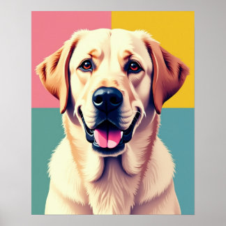 Poster Pastel Pop Art Labrador Retriever Portrait