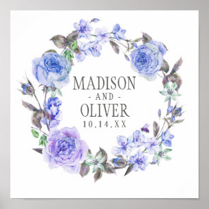 Poster Pastel Purple Aquarelle Florale MARIAGE