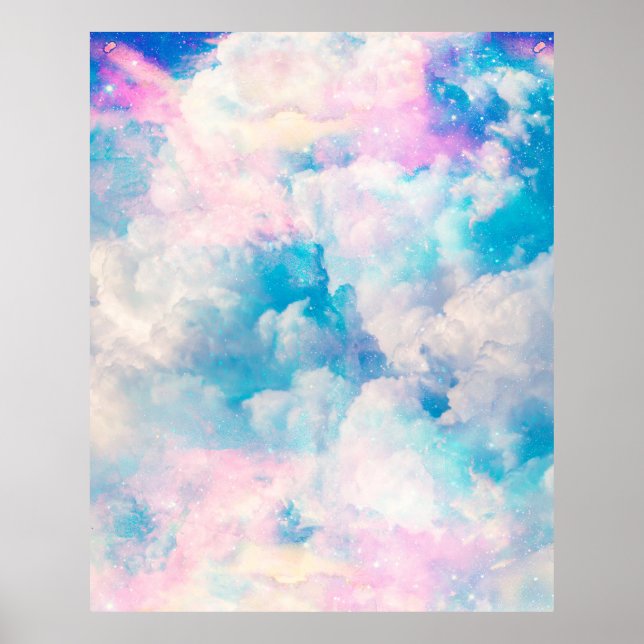 Poster Pastel Rainbow Ciel nuageux (Devant)