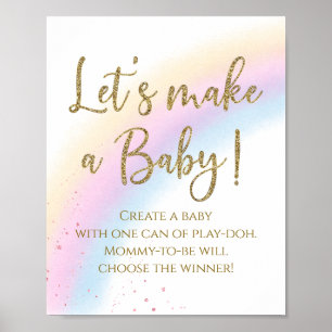 Poster Pastel Rainbow Permet De Faire Un Baby shower Bébé