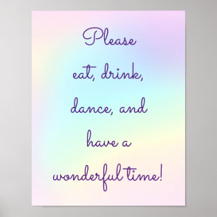 Poster Pastel Rainbow Prismatic Lesbian Wedding