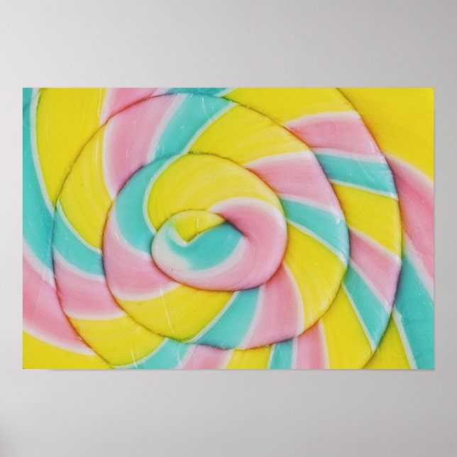 Poster Pastel Rainbow Spiral Candy Photo (Devant)