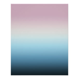 Poster Pastel rose et bleu Dégradé Indigo Rose Ombre