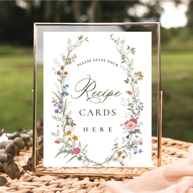 Poster Pastel Rose Floral Fleur sauvage Carte Recette (Créateur téléchargé)