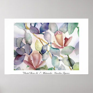 Poster Pastel Roses No 1 - Caroline Tigeress