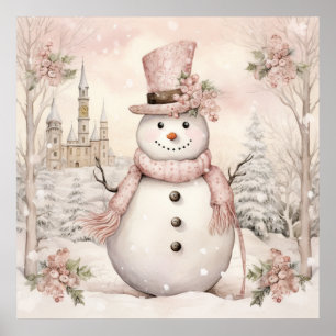 Poster Pastel Snowman