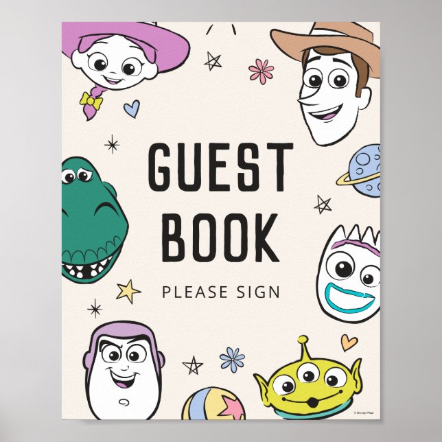 Poster Pastel Toy Histoire Personnages Baby shower Livre  (Devant)