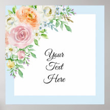 Pastel Watercolor Floral avec nom personnalisable