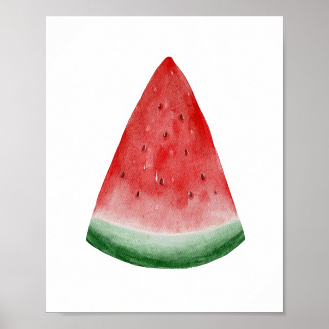 Poster pastèque aquarelle. Fruit d'été tropical (Devant)