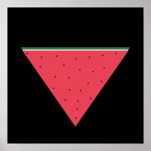 Poster Pastèque sur résistance inversée au triangle rouge