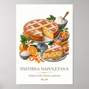 Poster Pastiera Napoletana – Vintage Italian Dessert