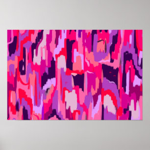 Poster Patch de baies : Abstrait rouge et rose