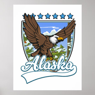 Poster Patch de voyage Alaska