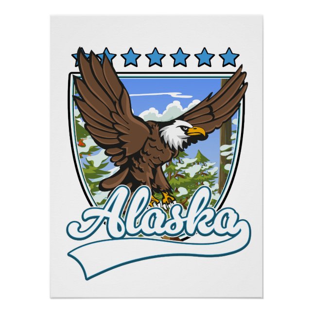 Poster Patch de voyage Alaska (Devant)
