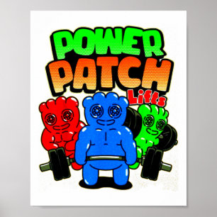 Poster Patch drôle de puissance pour l'haltérophilie et l