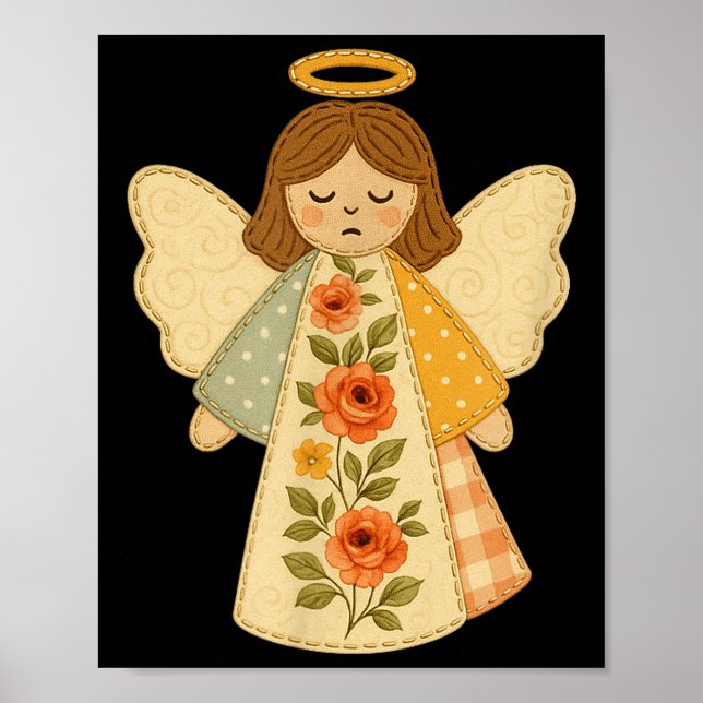 Poster Patchwork Angel Cozy Christmas &amp; Christian Des (Devant)