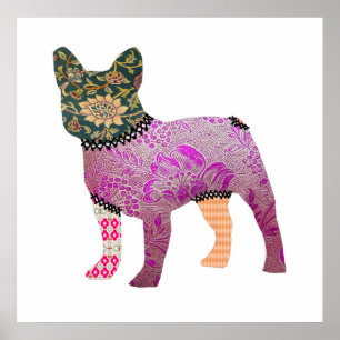 Poster Patchwork Pet Chien de taule français Imprimer