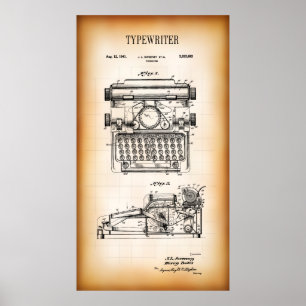 Poster PATENT for TYPEWRITER 1941