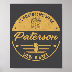 Poster Paterson New Jersey C'est où mon histoire commence